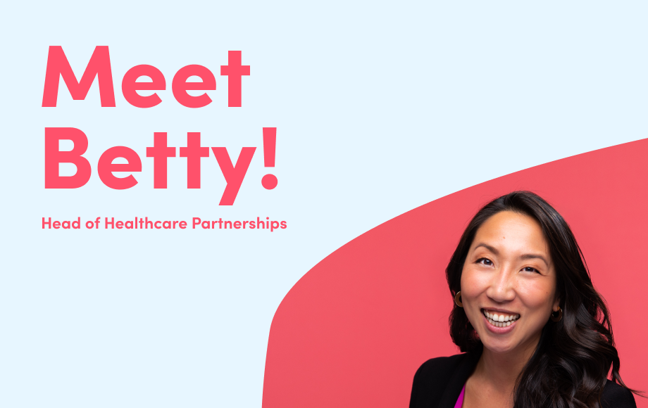 Betty Yen smiling with text Meet Betty! Head of Healthcare Partnerships at Lyft Business