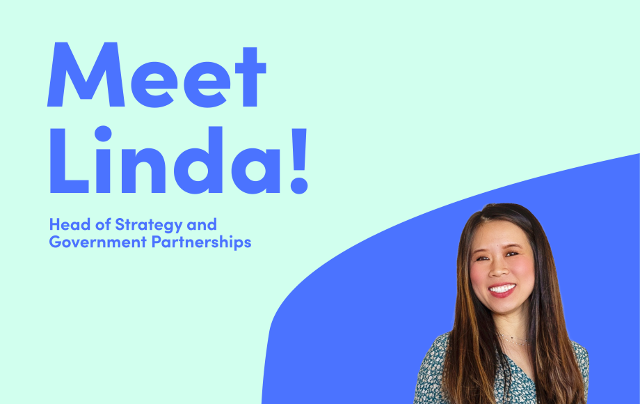Linda Jiang smiling with text Meet Linda! Head of Strategy and Government Partnerships at Lyft Business