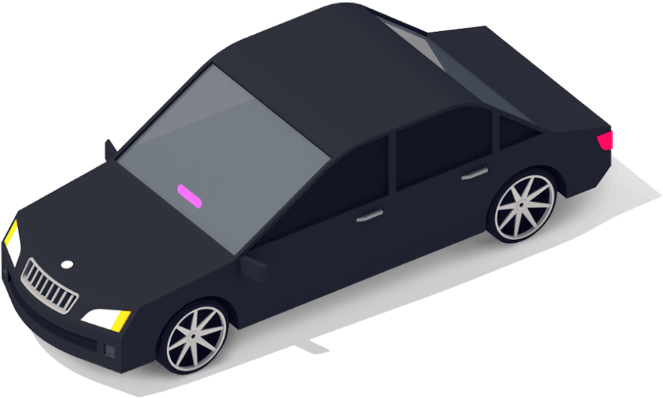 Illustration of a black car used for Lyft service